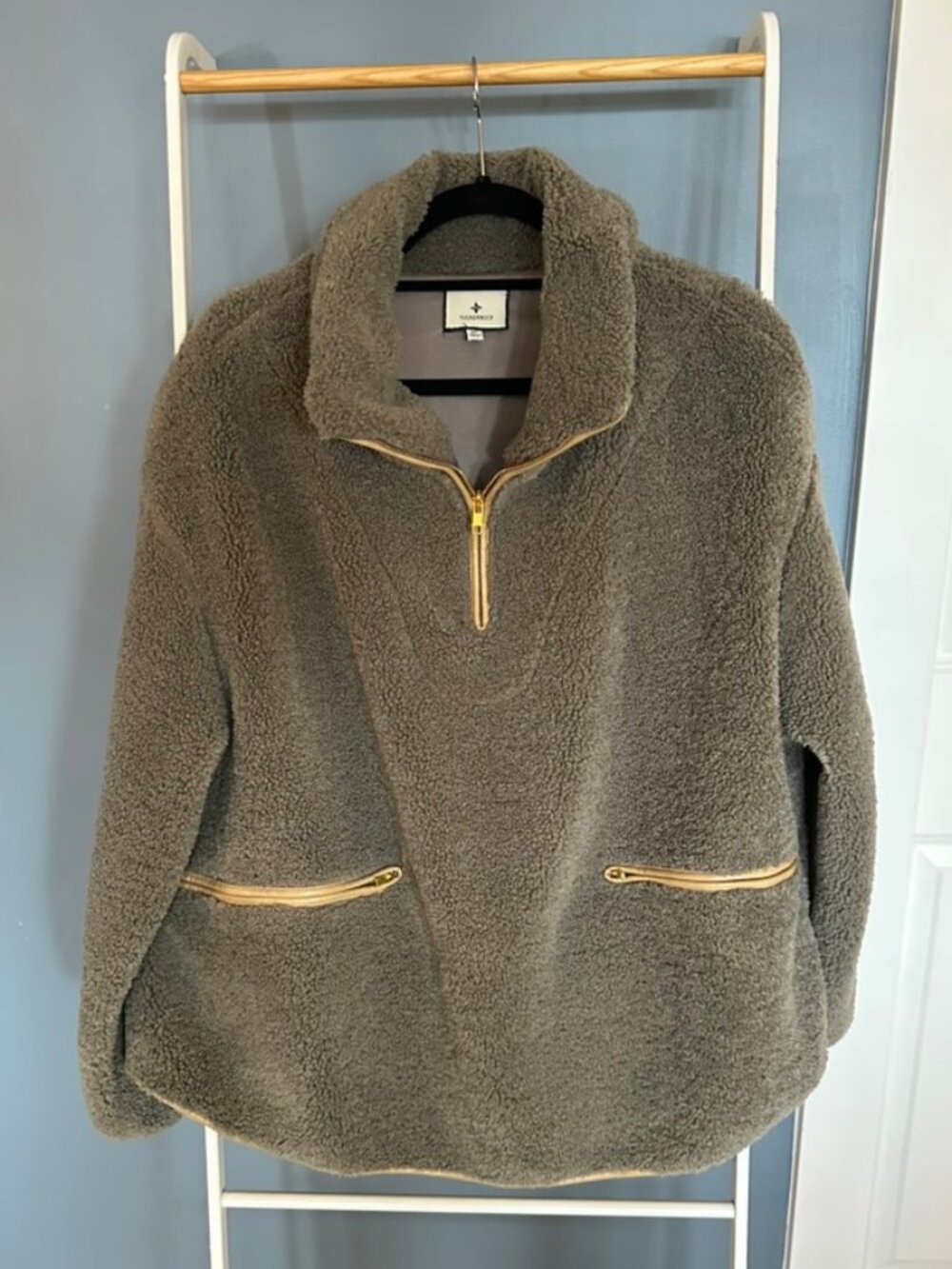 Tuckernuck Olive Rhodes Shearling Quarter Zip XL